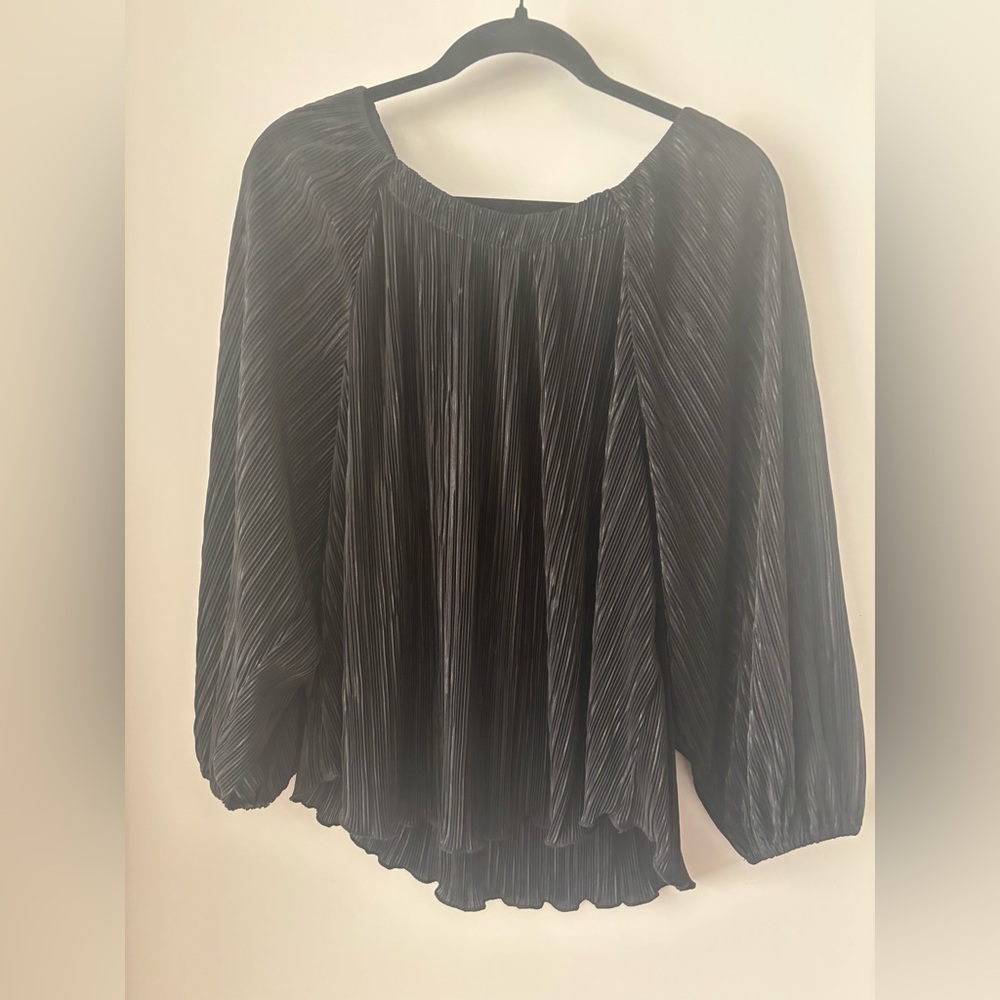 Chico's Black Puff Sleeve 3/4 Blouse